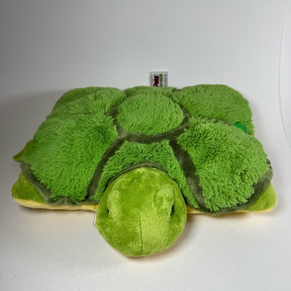 Pillow Pets Pee Wees Plush Turtle Green Yellow 12" x 11" 2010 Stuffed Animal Toy
